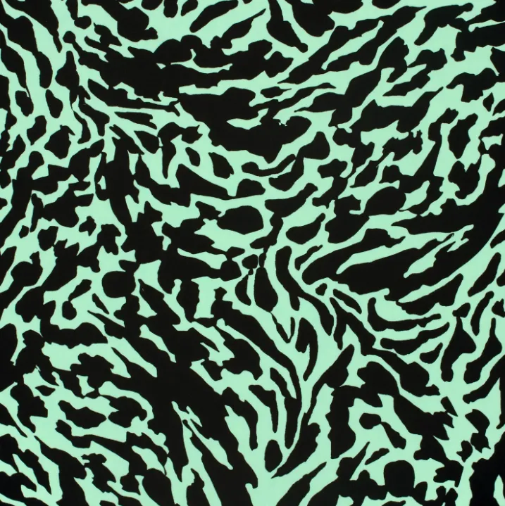 Bamboo poplin mint met tijgerpatroon   -  My Image